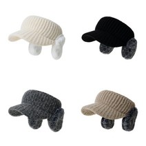 겨울 울 니트 썬캡 골프 모자 머리스타일안구기는모자 귀덮는모자 귀도리버킷햇 귀도리모자 귀달린모자 방한모 귀달이모자 방한모자 여성겨울골프모자