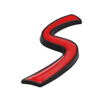 자동차튜닝 S배지 트렁크 알파벳 스포츠 스티커 BMW 미니 쿠퍼 JCW R55 R56 R50 R53 R60 F55 F56 컨츄리맨, 02 small-Black Red