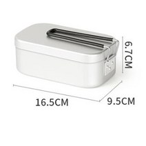 합금 캔틴 냄비 800ML 1500ML 컵 캠핑 도시락 상자, S 16cm