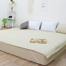 [아이닉스] 스위트 누빔 패밀리 방수 침대패드 밴딩형 300 x 200, 색상:오트밀(방수패드)