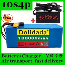 전기 자전거 배터리 2021 새로운 36V 10s4p 100Ah 1000W 대용량 18650 리튬 배터리 팩 BMS Tplug + 충전기
