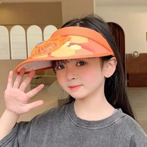자외선 차단 USB 충전 여름 물놀이 야외 선풍기 썬캡 선풍기 모자, 오렌지