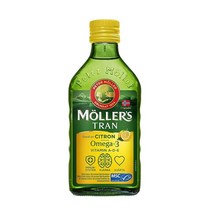 Mollers Tran 대구 간유 250ml/8.4fl oz 시트론 맛 오메가-3 생선 간 오일, 1개