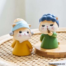 미니어처고양이 인테리어 피규어 카페 소품 고양이 장식 책상 미니어처, 롤리와 아저씨-러블리 버전