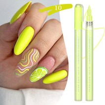 매니큐어 1Pc Black White Nail Polish Pen Color Painting Gel Graffiti Wave Drawing French Stripe Line Bru, 10 NDP10, [10] NDP10, 10 NDP10