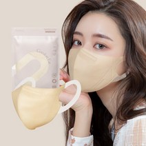 새부리형 마스크 귀편한 날개형 소프트 귀끈 컬러 숨쉬기 편한 일회용 새부리 마스크, 대형 베이지 20매