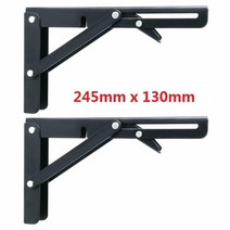 캠핑카용품 캠핑카부품 카라반용품 2pcs 캠퍼밴 접이식 브래킷 테이블 선반 블랙 마감 스테인레스 스틸 미니 접이식 테이블 자동차 액세서리, 245x130mm 블랙, 1개