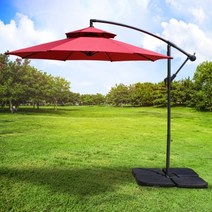 [위드퍼니처] 더블탑 폴딩 파라솔 2700+콘크리트 베이스 25kgX2, 상세 설명 참조