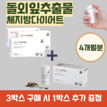 [건강기능식품/식약처인증] 3+1 리턴 투 다이어트 700mg x 240정 4개월분 식물성 돌외잎주정추출분말 체지방감소 변비해소, 3개입, 4박스