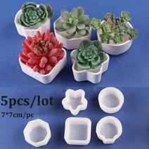 레진아트 세트 재료 몰드 파츠 실리콘 몰드 다육 식물에 대 한 화분 콘크리트 금형 diy 공예 시멘트 점토 금형 라운드 컨테이너 석고 금형 촛불 금형, 5개