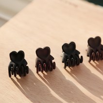 2cm 잔머리 무광 둥근 하트 집게핀