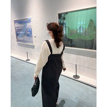 소이 생지 데님 멜빵 팬츠 스티치 롤업 롱 와이드핏 보이핏 오버핏 멜빵 바지 점프 수트 임부복 임산부 코디