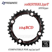 크랭크 부품 호환 PROWHEEL 원형 체인링 64/96/104BCD 산악 자전거 체인 휠 22T 24T 30T 32T 40T 42T 44T 스프로킷 스틸/합금 톱니 플레이트, [06] M9 10S 32T SPFH590