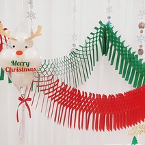 크리스마스 파티 장식 가랜드 허니콤 스트리머 홈파티 데코, 레드
