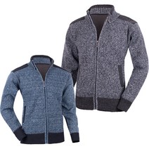 제로다몰 남성 보온 방풍 스웨터 포인트 배색 기모 니트집업가디건