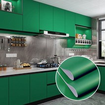 웨인스코팅벽지 캐비닛 스티커 가구 리노베이션 옷장 필름 책상 도어 자체 접착 벽지 주방 오일-방수, 60cmX10m, 18 dark green