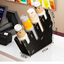 카페 디스펜서 보관함 설탕 테이크아웃 종이컵 탕비실 빨대 용품 거치대 홀더, D04블랙