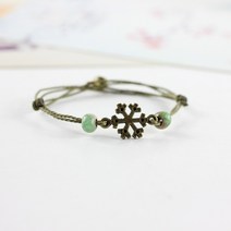 앤썸 빈티지 엔틱 꽃 나비 그린 매듭팔찌 AS-25