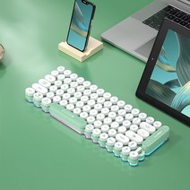 Cooela 미니 방수 무접점 키보드 무선 유선 블루투스, 그린화이트