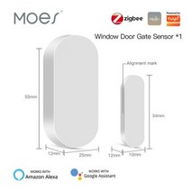 MOES-Tuya 스마트 지그비 도어 윈도우 센서 열림 닫힘 감지기 보안 경보 시스템 라이프 앱 원격 제어, 1 PCS