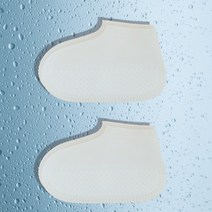 리빙잼 신발방수커버 논슬립 실리콘 레인슈즈 L(250-290), 클리어 화이트, 2개