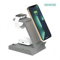 IWHERE IQW-6100 올인원 무선고속충전기 충전패드, 애플워치_합본1 IQW-6100