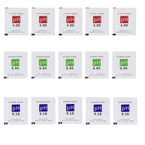 염도측정기 pH 테스터를 교정하기 위한 정확한 pH 교정을 위한 15팩 ph 교정 완충 용액 분말 세트, 없음