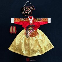 전통한복 전통금박당의 백일-10호 여아한복 양단 돌한복