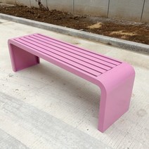 야외벤치 옥외용 야외용 스테인레스 공원 감각적인 가든 벤치의자 버스정류장 철제의자, 핑크 길이 150 폭 40 높이 45