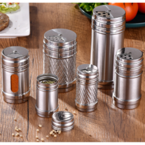 JH굿즈 조미료 양념통 세트 (5종세트) 스텐 양념통 소스통 깔끔디자인 실버 조미료통 예쁜양념통, 양념통5종세트