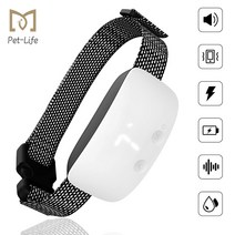 Pet Life 강아지 짖음방지기 터치스크린식 자동 제어 강아지훈련용 목걸이 USB 충전식 방수 전기목걸이 JMPET0010, 블랙