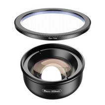 APEXEL 4K HD 100mm 매크로 렌즈 전문 전화 카메라 렌즈 CPL 스타 필터 for iPhone X 13 12 11 Pro Max min, 한개옵션1, 03 macrolens starfilter