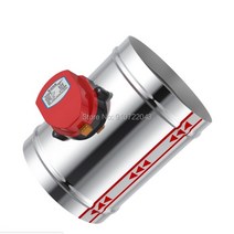 전동벨브 솔벨브 80-250mm 스테인레스 스틸 공기 댐퍼 밸브 hvac 전기 공기 덕트 전동 댐퍼 환기 파이프 밸브 220v 공기 밸브, 110mm, ac24v