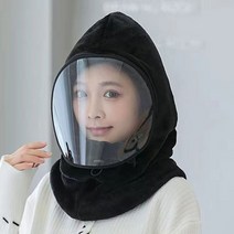 겨울방한모자 일본 자전거 방풍 마스크 풀페이스 겨울 풀오버 모자 스카프 일체형 여 방한, 04 블랙