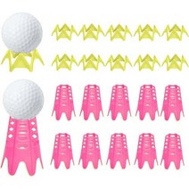 골프 티꽂이 실내 골프볼 시뮬레이션 연습훈련 골프티 (20개 1세트), 20개 1세트, 핑크+옐로우