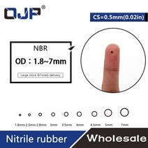 고무오링 30 개/몫 고무 블랙 NBR CS 0.5mm 두께 OD1.8/2.5/2.8/3/3.5/4/4.5/5/7mm 시계 ORing 가스켓 방수 니트릴 oring, [09] 7x6x0.5mm, [02] 60pieces