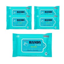 하비앙쥬 항균효과 휴대용 손소독 손세정용 물티슈, 20매, 5개