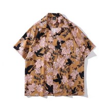 M-3XL 남성용 홀리데이 스타일 캐주얼하고 편안한 반팔 뉴 하와이안 비치 플라워 셔츠 2122