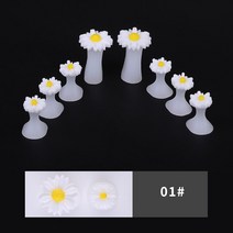 8pcs 네일 젤 폴란드어 손가락 발가락 분리기 부드러운 실리콘 꽃 작은 데이지 매니큐어 페디큐어 분배기 양식 홀더 발가락 분리기, 하얀
