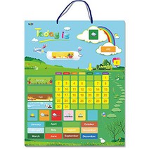 Magnetic Learning Calendar with Weather Station 55 PCS (15” X 12” Wall Mountings Ready), 1