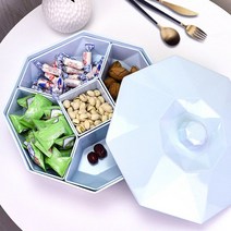 다과그릇 플레이트 과일 접시 디저트 나눔 트레이 구절판 레진 간식, 모던 다이아몬드-마카롱블루
