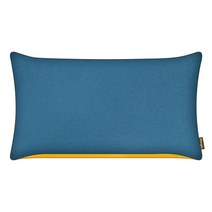 [데코벨] 코튼 배색양면 직사각 쿠션 (30x50) 솜포함, 블루