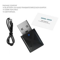 젠더 케이블 AUX 호환 NEW 5.0 Bluetooth Audio Receiver Transmitter Mini 3.5mm Jack Stereo For TV PC Car USB, Black