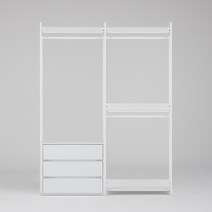 동서가구 팬타 포스코 스틸 시스템 드레스룸_1600 서랍 행거 4colors DF643474, 그레이