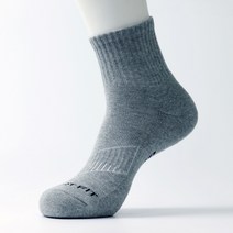 컴프로 남자 남성 스포츠 중목 쿠션 이중바닥 링글 기능성 양말, 회색-회색