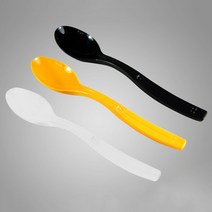 행복물류 일회용 숟가락 죽.비빔밥용 검정색 100개 [개별포장], 1개, 100개입