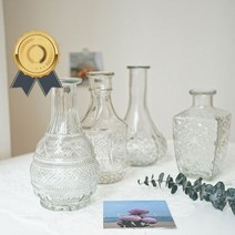 엔틱 유리화병 대형 꽃병, 사각플라워