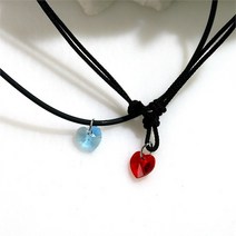 크리스탈하트 PP줄 인견 남자 여자 커플 목걸이 [SN:6498C2#628], 쿠팡 썬레드_인견줄