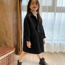 여아 모직코트 봄 가을 남아 양면 캐시미어 아동용 키즈 아우터