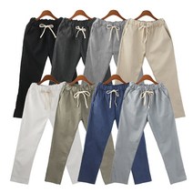 여성 여름 데일리 밴딩 포켓 9부 린넨팬츠 마바지